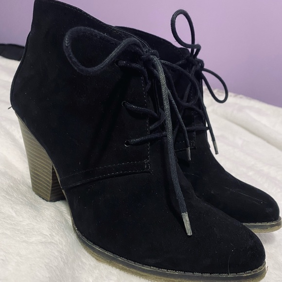 MIA Black Suede Ankle Booties - Picture 3 of 5